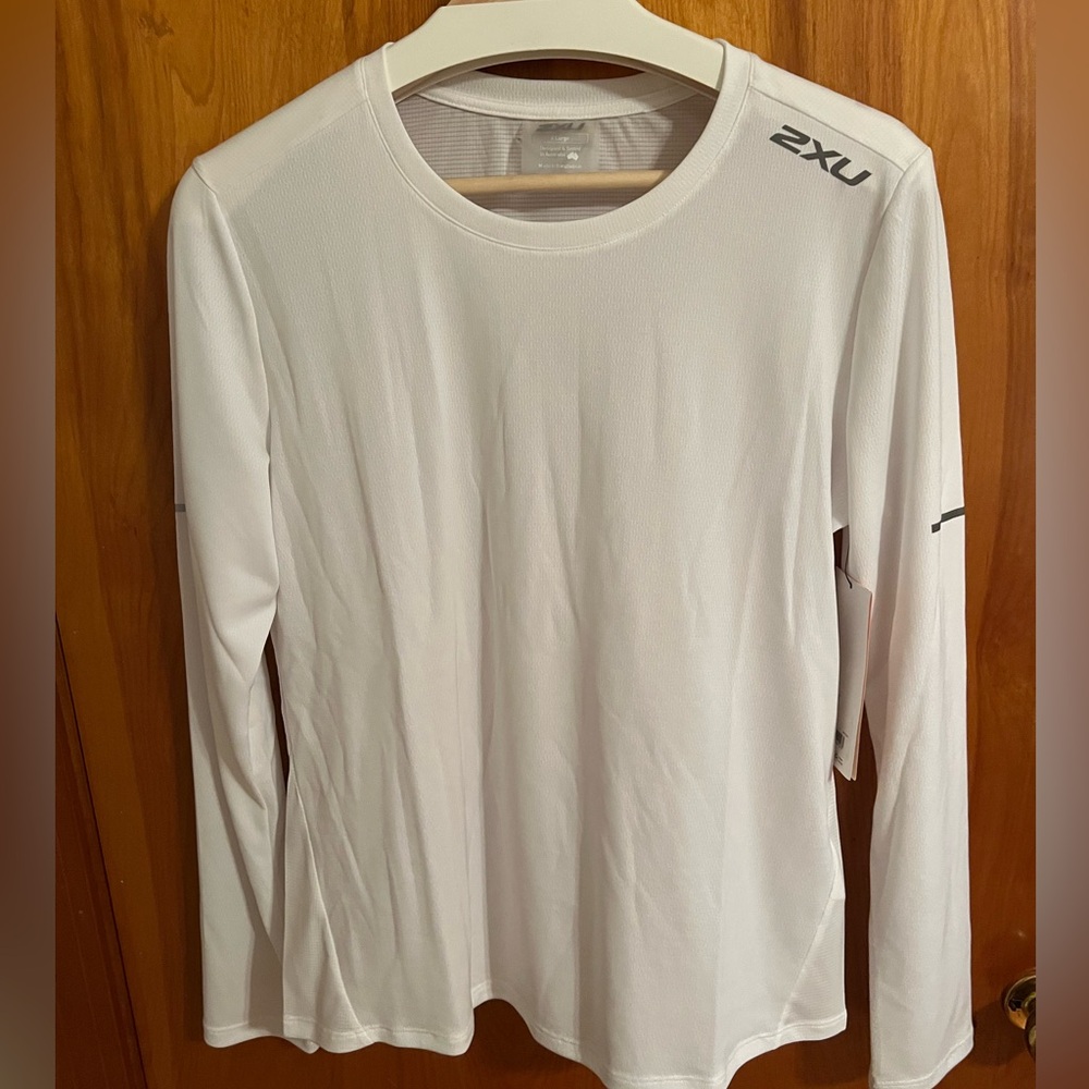 2XU White Areo Long Sleeve Running Shirt - Slim Fit XL NWT
